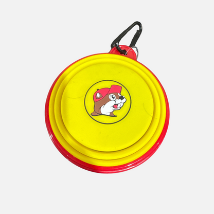 Buc-ee's Yellow Collapsible Pet Travel Cup 5.1" x 2.2"