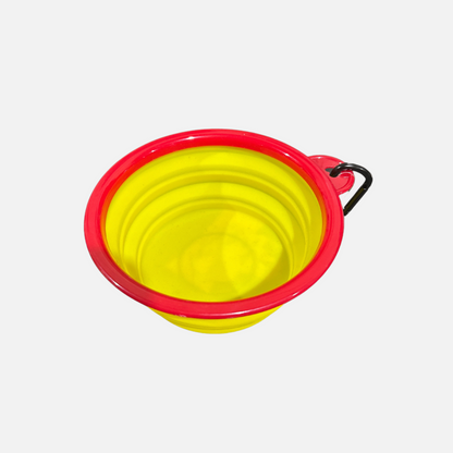 Buc-ee's Yellow Collapsible Pet Travel Cup 5.1" x 2.2"