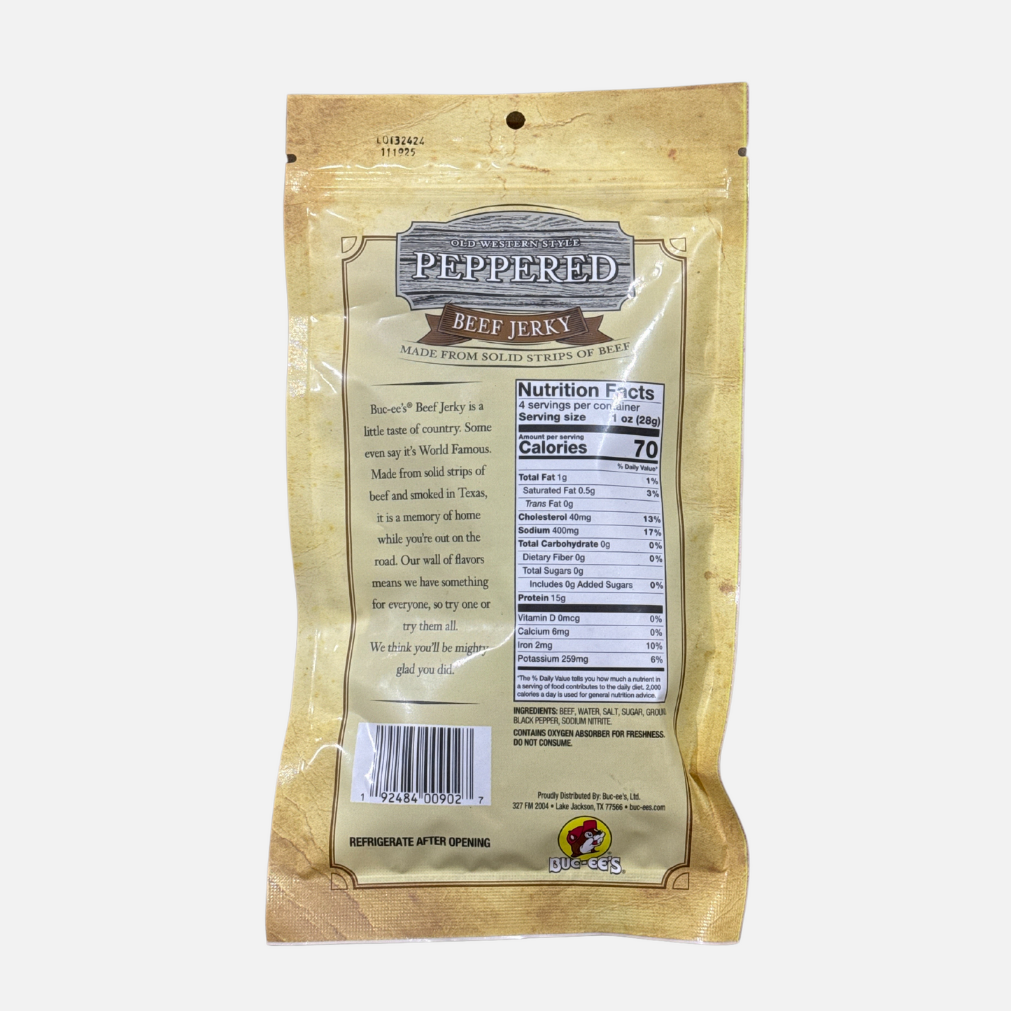 Buc-ee's Old Western Style Peppered Beef Jerky