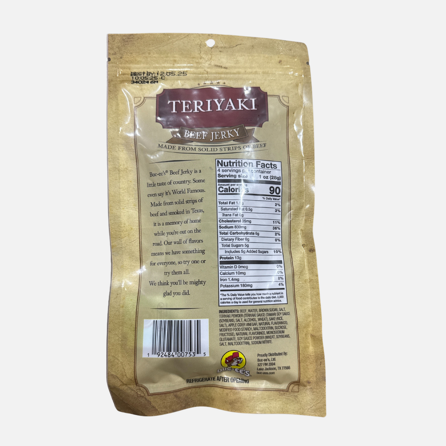 Buc-ee's Teriyaki Beef Jerky