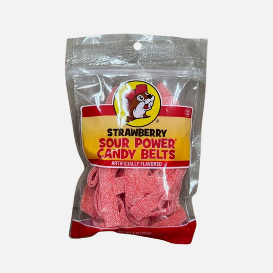 Buc-ee's Strawberry Sour Strips Power Candy Belts