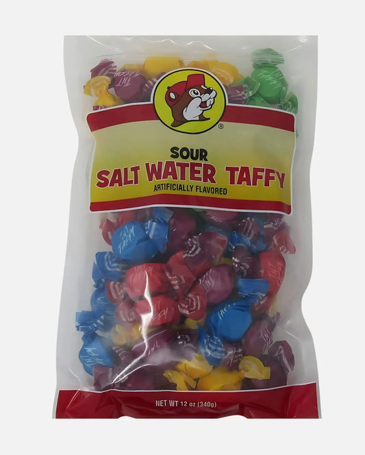 Buc-ee's Assorted Sour Salt Water Taffy 12oz resealable bag