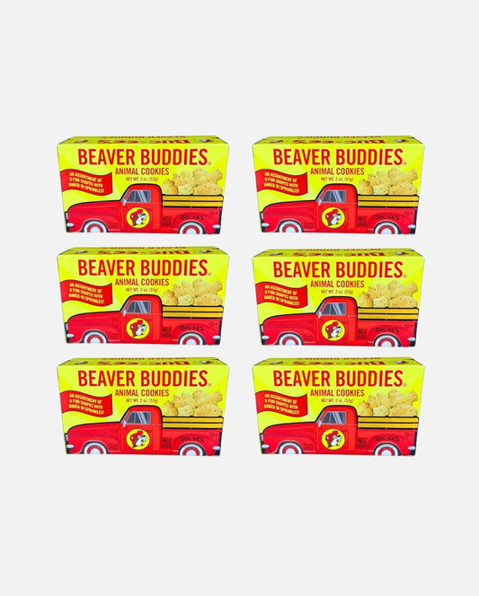 Buc-ee's Beaver Buddies Animal Cookies 2oz box - Pack of 6