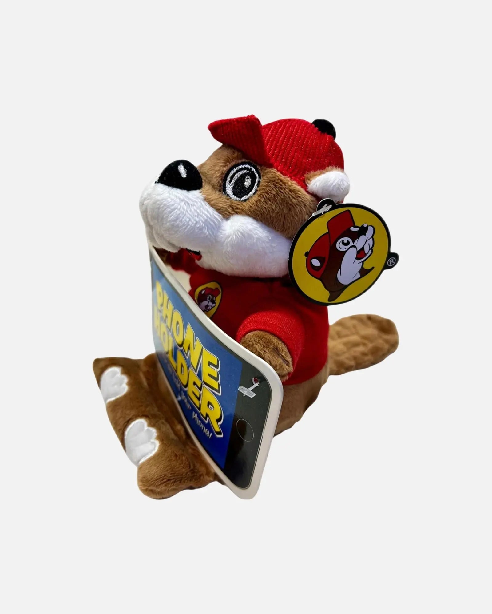 Buc-ee's Phone Holder, The Beaver Stuffed Toy Phone Stand 6" side view