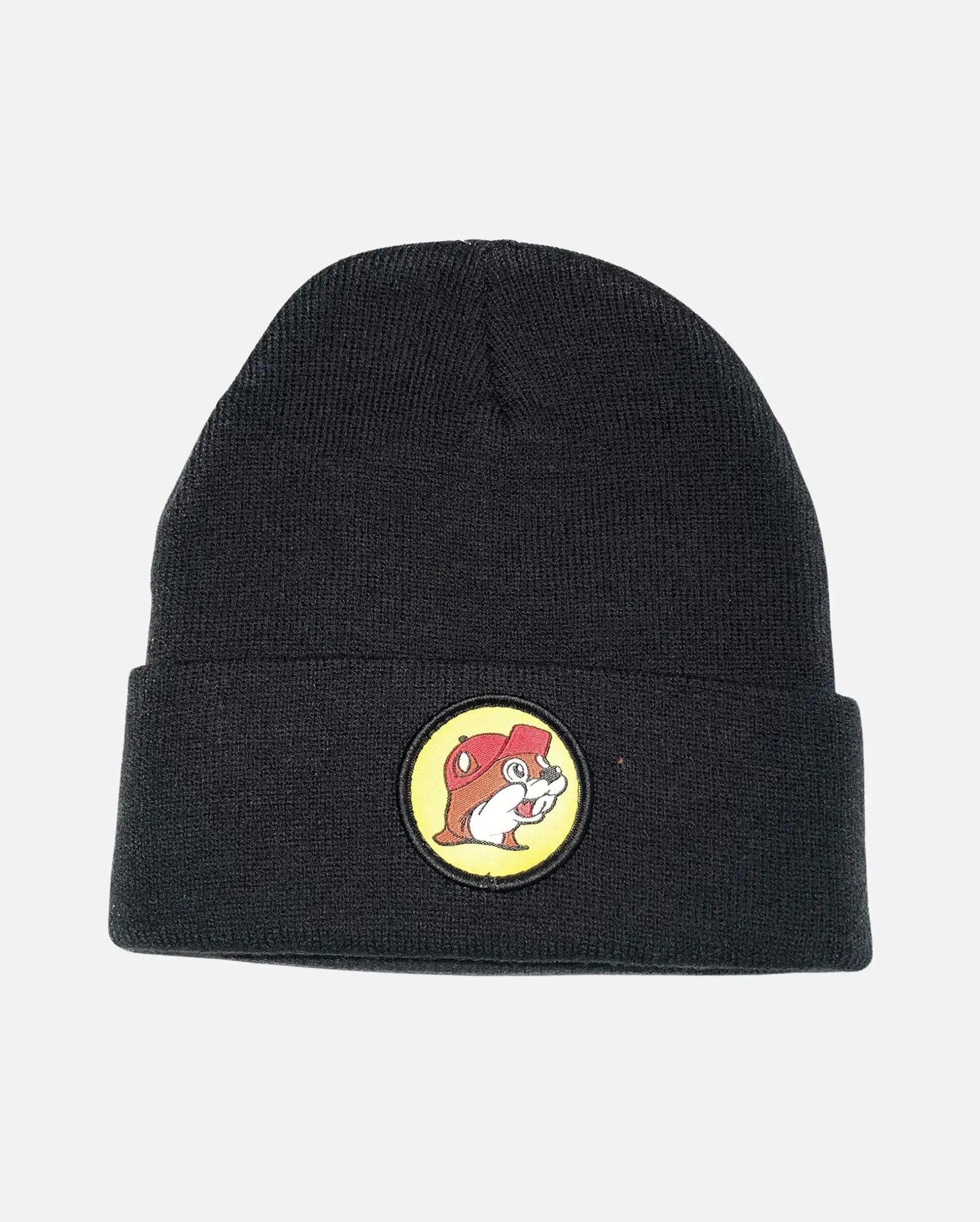 Buc-ee's Black Beanie, signature beaver logo