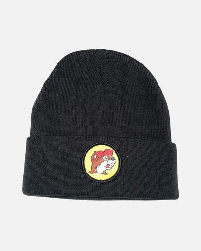 Buc-ee's Black Beanie, signature beaver logo