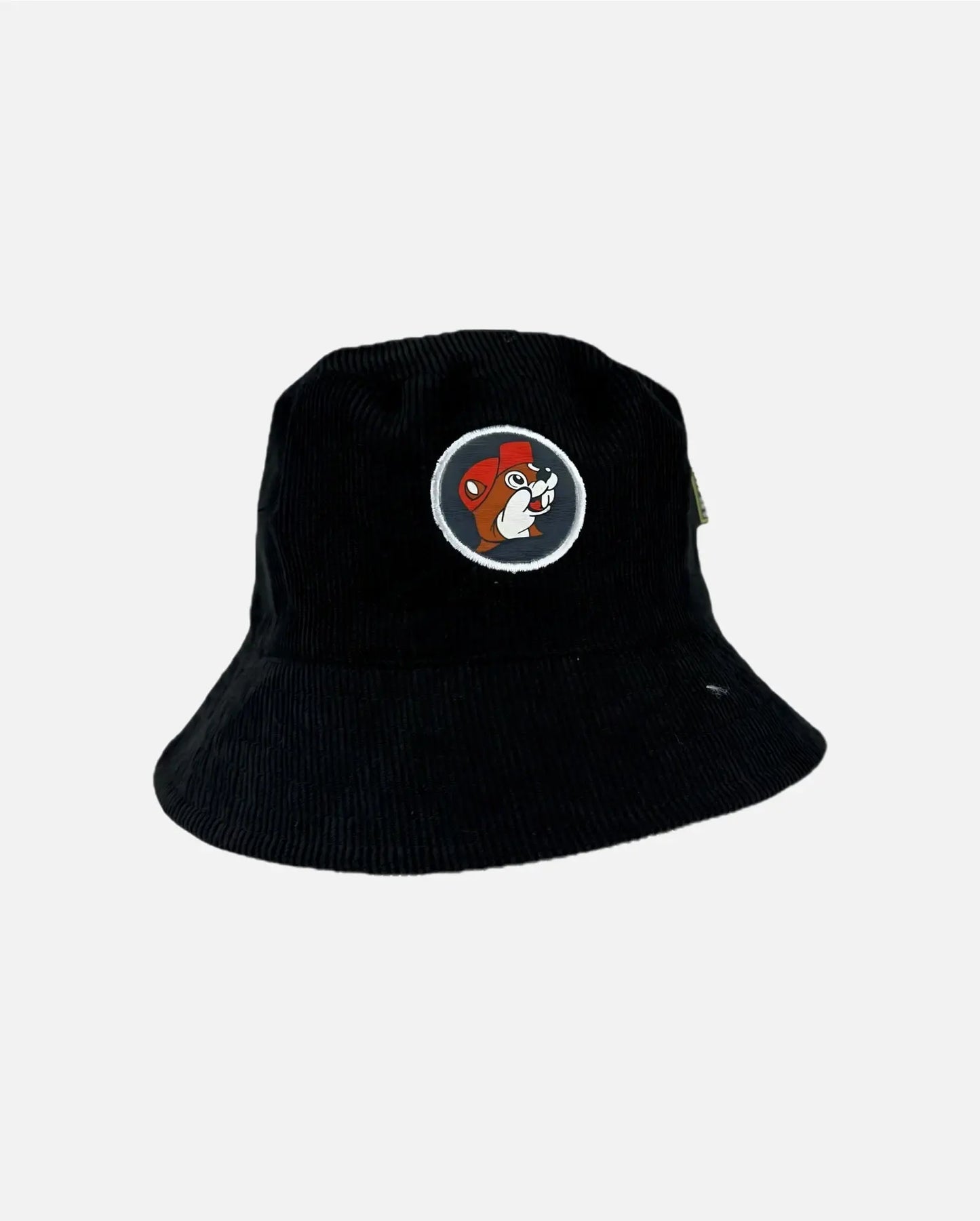 Buc-ee's Black Corduroy Bucket Hat, beaver logo