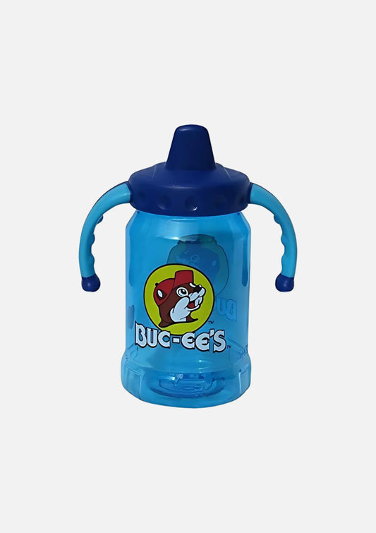 Buc-ee's Blue Kids Spill Proof Sippy Cup with Handles, beaver logo