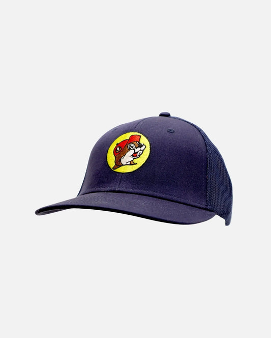 Buc-ee's Blue Proflex Baseball Trucker Hat, beaver logo (Medium - Large)