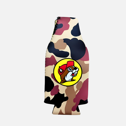 Buc-ee's Camo Bottle Koozies - Beverage Insulator 12oz size