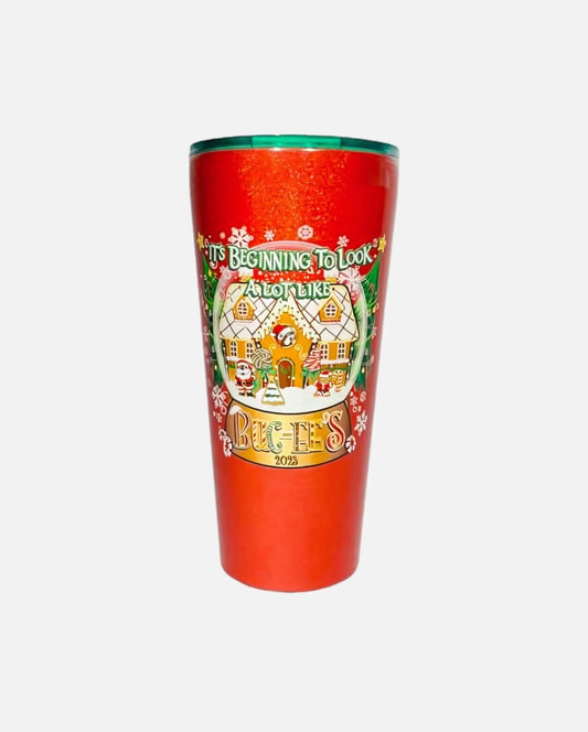 Buc-ee's Christmas theme Tumbler with text "It's Beginning to look a lot like Christmas" 32oz