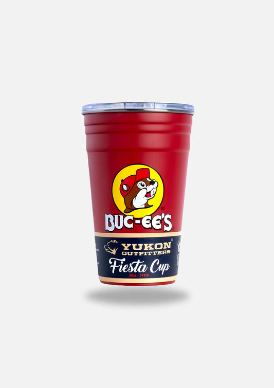 Buc-ee's Red Yukon Outfitters Stainless Fiesta Cup 20oz beaver logo