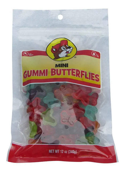 Buc-ee's Mini Gummi Butterflies 12oz resealable bag