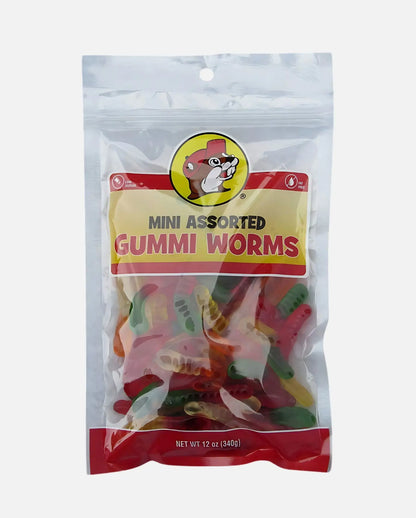 Buc-ee's Assorted Mini Gummi Worms 12oz resealable bag