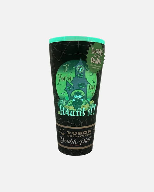 Buc-ee's Glow In The Dark Yukon Outfitters Halloween theme Tumbler with text "If You've Got it Haunt it!" 32oz