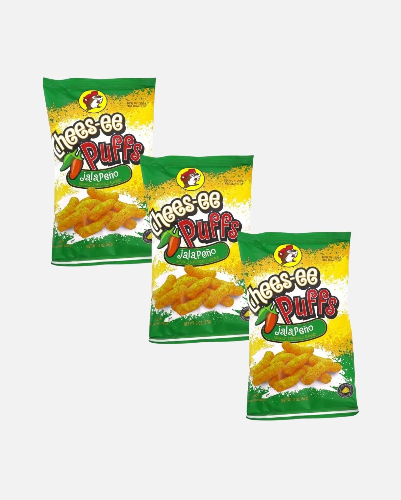 Buc-ee's Jalapeño Chees-ee Puffs 2oz -  Pack of 3