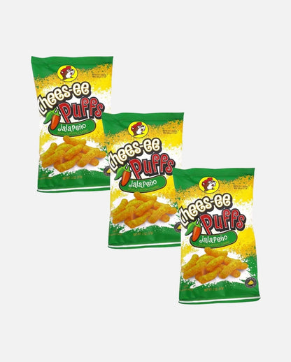 Buc-ee's Jalapeño Chees-ee Puffs 2oz -  Pack of 3