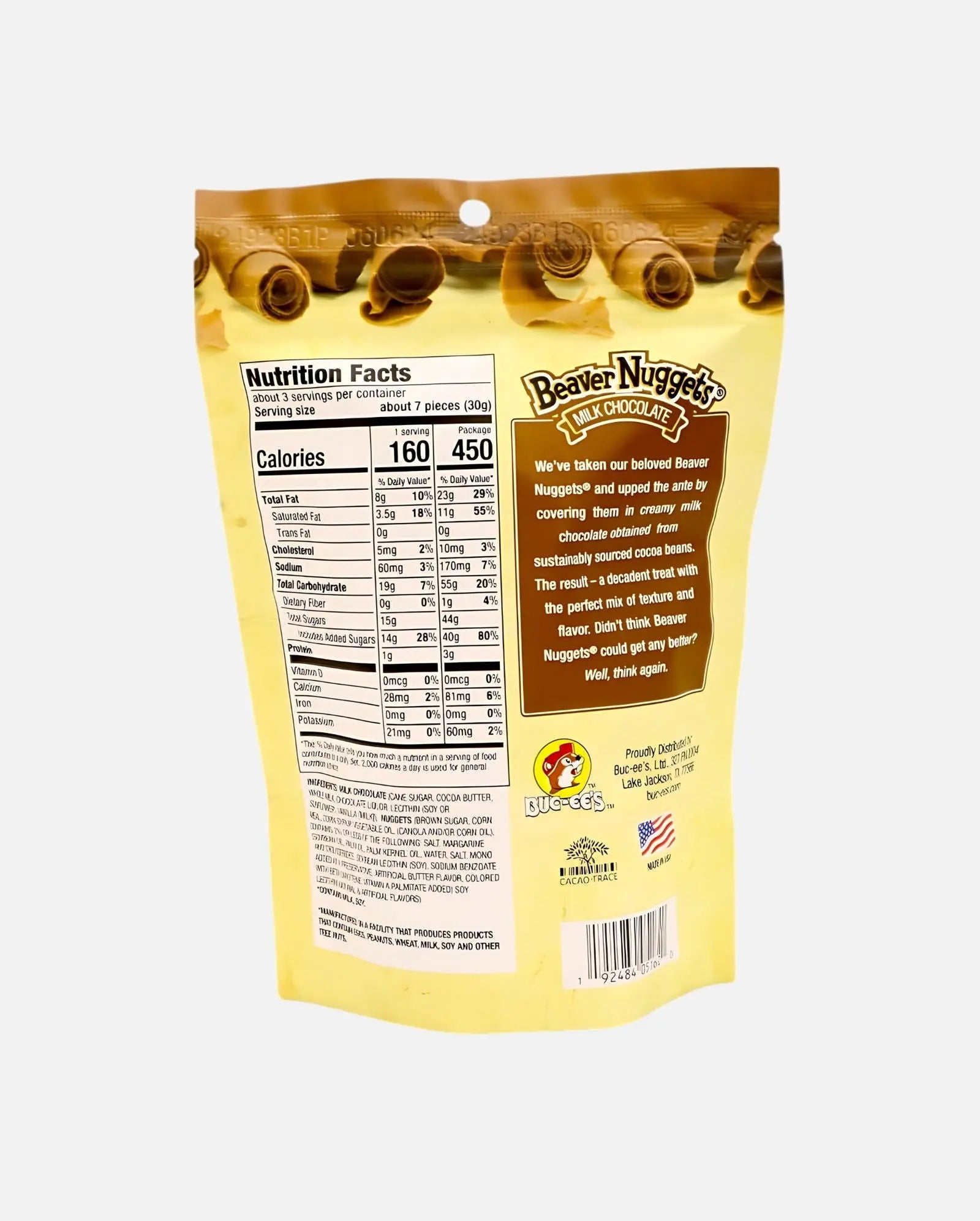 Buc-ee's Milk Chocolate Beaver Nuggets Nutrition Facts