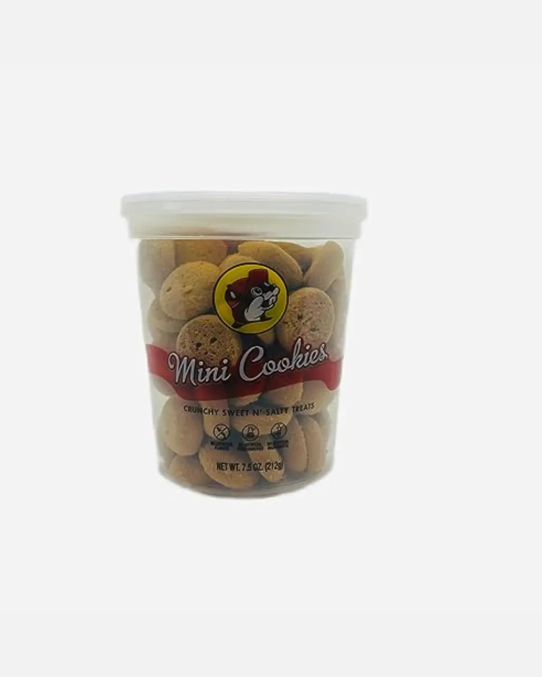 Buc-ee's Mini Cookies, crunchy sweet and salty treats 7.5oz tub