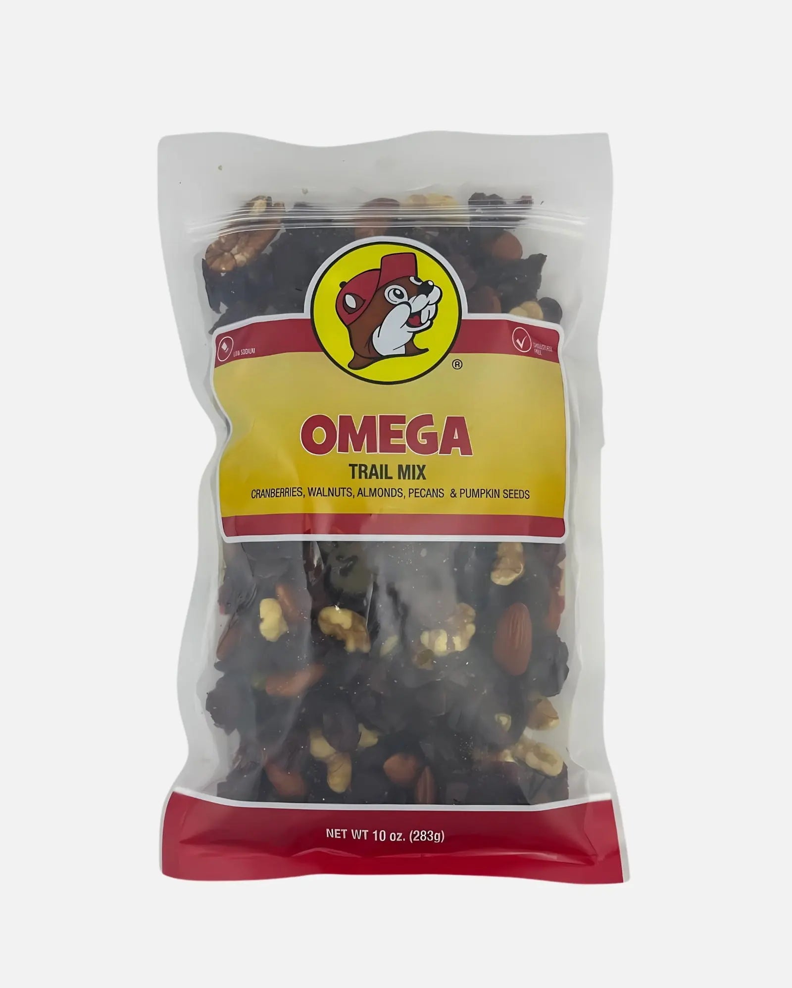 Buc-ee's Omega Trail Mix: Cranberries, Walnuts, Almonds, Pecans and Pumpkin Seeds 10oz resealable bag