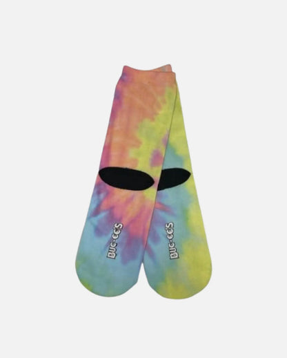 Buc-ee's Pair of Pastel Tie Dye Crew Socks with grippers