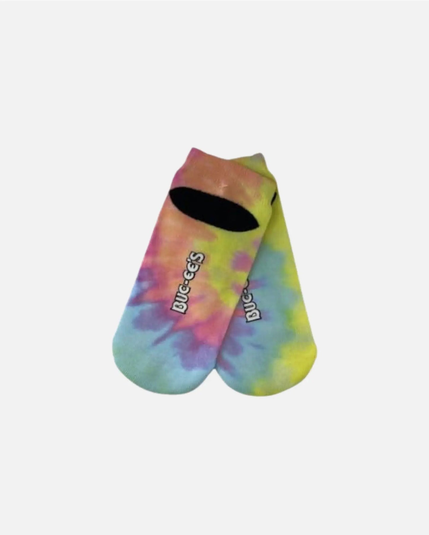 Buc-ee's Pair of Pastel Tie Dye No-show Socks with grippers