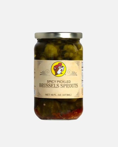 Buc-ee's Spicy Pickled Brussels Sprouts 16 FL. Oz sealed jar