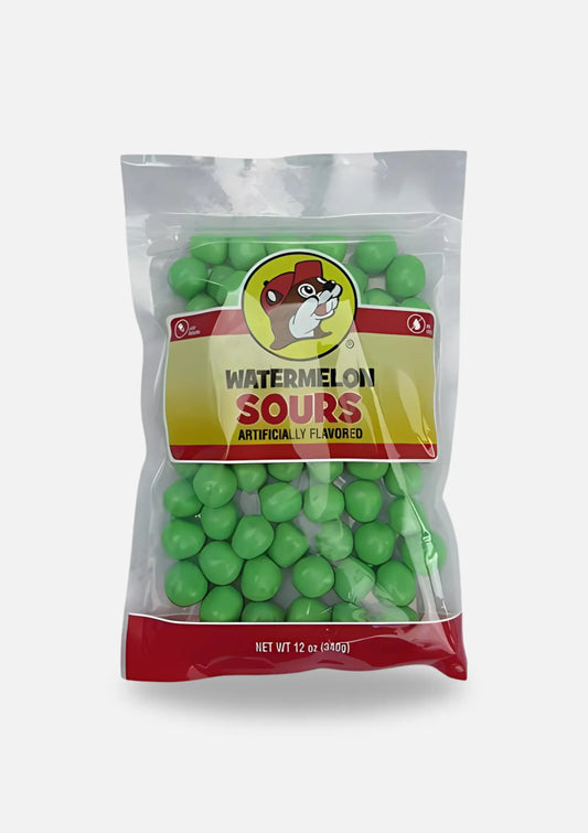 Buc-ee's Watermelon Fruit Sours Balls Candy 12oz resealable bag