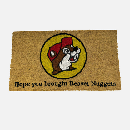 Buc-ee's Brown Natural Fiber Bucky the Beaver Logo Doormat 16" x 28"